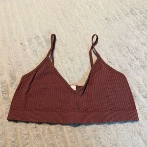 Colsie Chocolate Ribbed Bralette